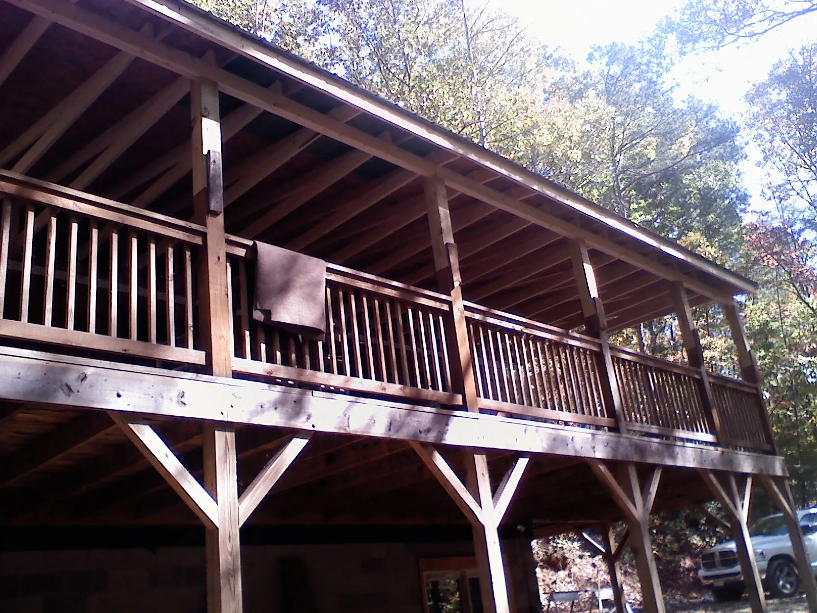 Timber framing under a new elevated porch and deck — Roof Leak Repair in Chalfont by Roofing Brothers